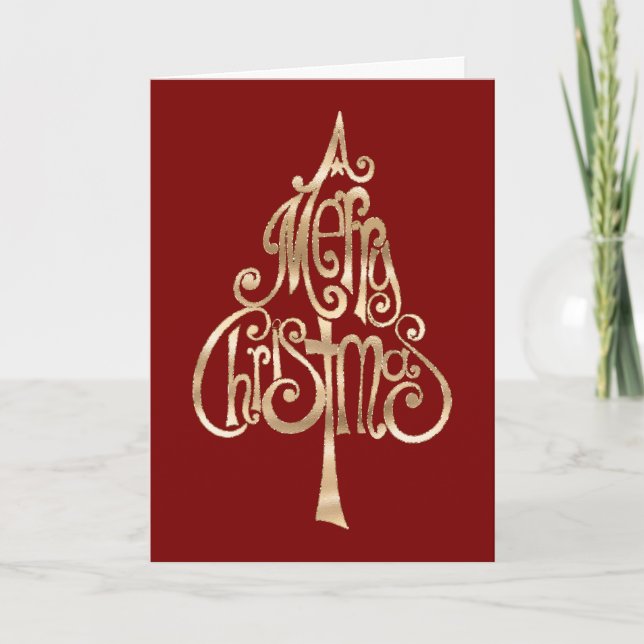 Carte Arbre de Noël rouge (Devant)