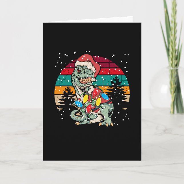 Carte arbre de Noël t-rex (Devant)