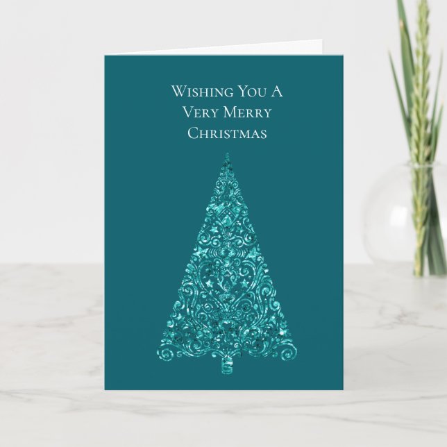 Carte Arbre de Noël turquoise Aqua Mint (Devant)