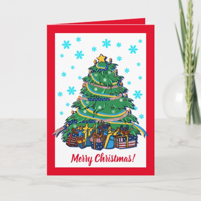Carte Arbre de Noël ukrainien américain (Devant)