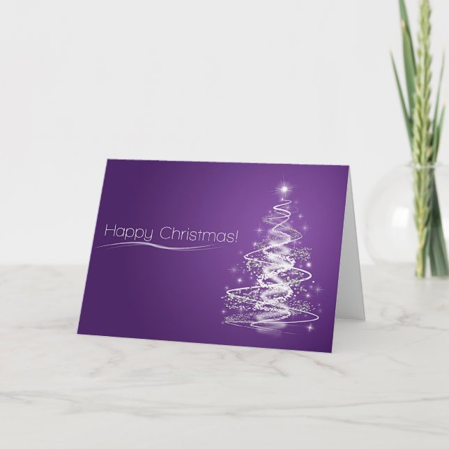 Carte Arbre de Noël violet (Devant)