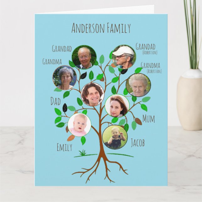Carte Arbre de photo de famille immédiate (Devant)
