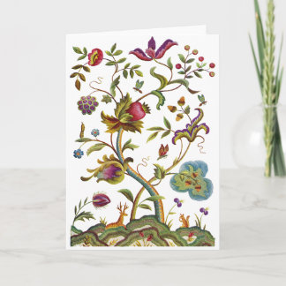 Carte Arbre de vie Broderie jacobéenne