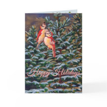 Arbre d'hiver de vacances avec oiseaux