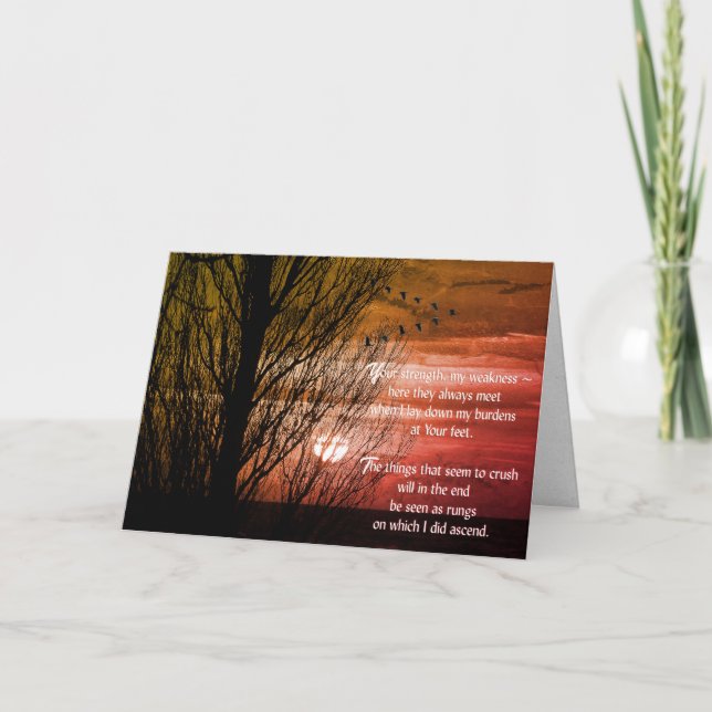 Carte Arbre d'hiver Silhouette avec oiseaux (Devant)