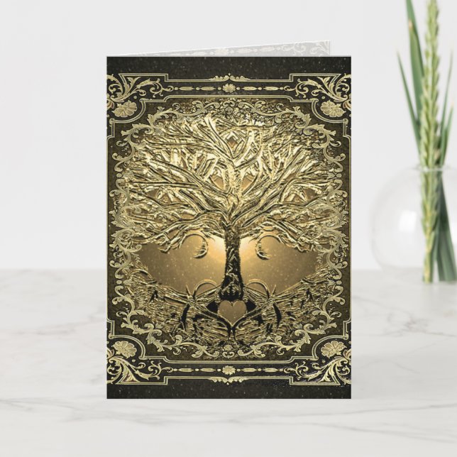Carte Arbre d'or de la vie Graphisme Arts (Devant)