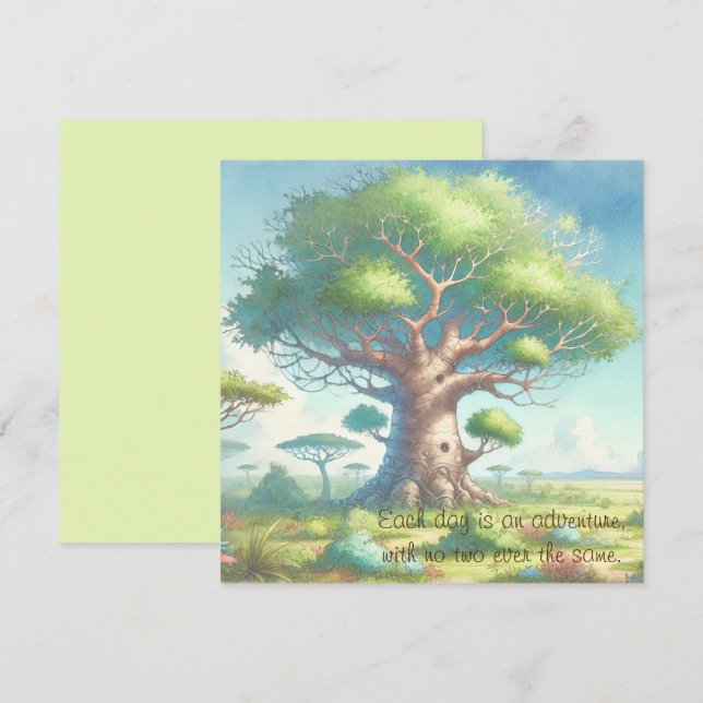 Carte Arbre du baobab et devis (Devant / Derrière)