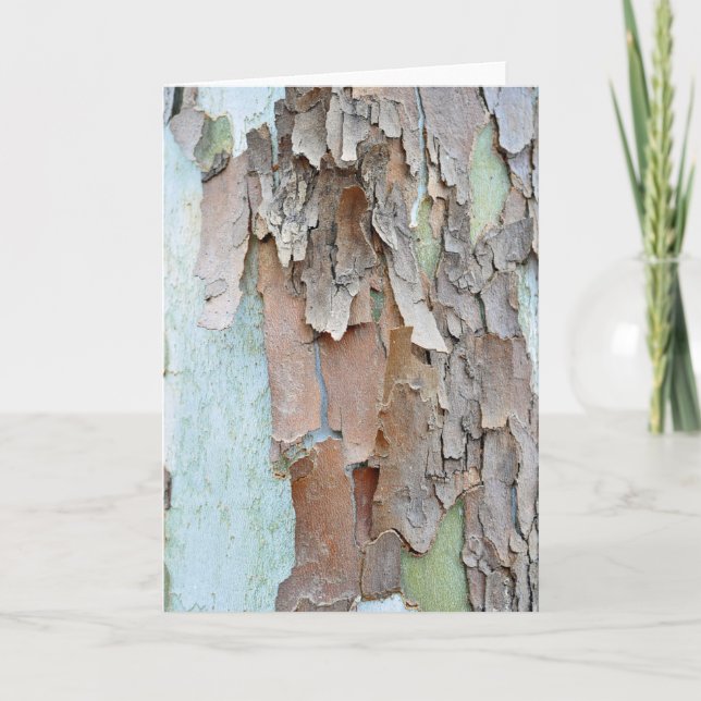 Carte Arbre écorce, Salutation rustique (Devant)