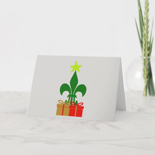 Carte Arbre et cadeau de Noël de la Louisiane Fleur De (Devant)