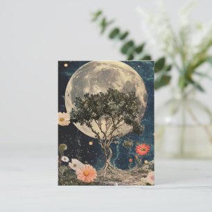 Carte Arbre et fleurs de la lune