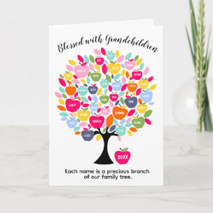 Carte Arbre Généalogique des Petits-Enfants Chaque Nom