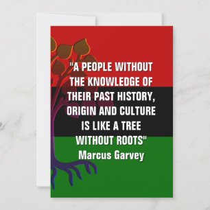 Carte ARBRE SANS RACINE Marcus Garvey Histoire noire