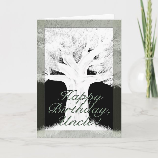 Carte Arbre Silhouette-Anniversaire (Devant)