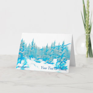 Carte Arbres bleus neigeux