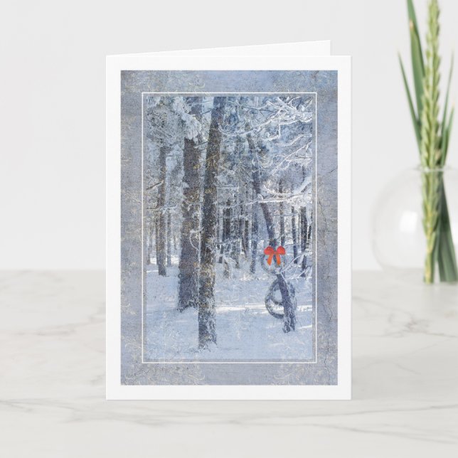 Carte Arbres couverts de neige de Noël (Devant)