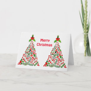 CARTE **ARBRES DE NOËL ARTISTIQUES** NOËL SALUANT