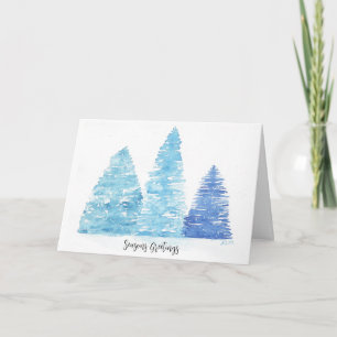 Carte Arbres de Noël bleus
