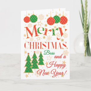 Carte Arbres de Noël et ornements pour Boss