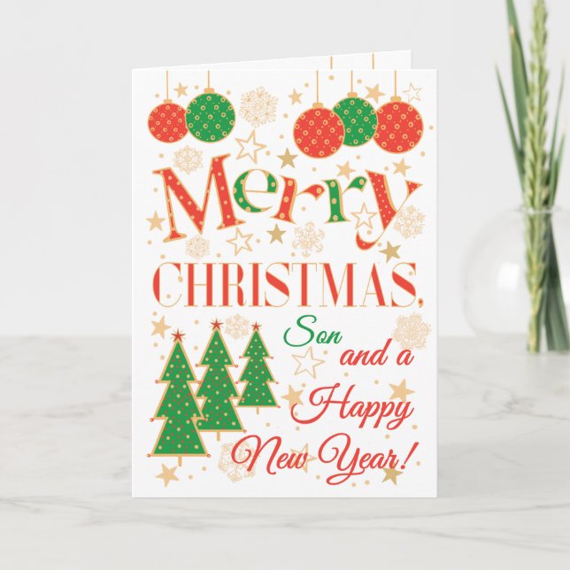 Carte Arbres de Noël et ornements pour son (Devant)