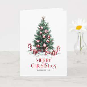 Carte Arbres de Noël Sucre de canne Joyeux Noël