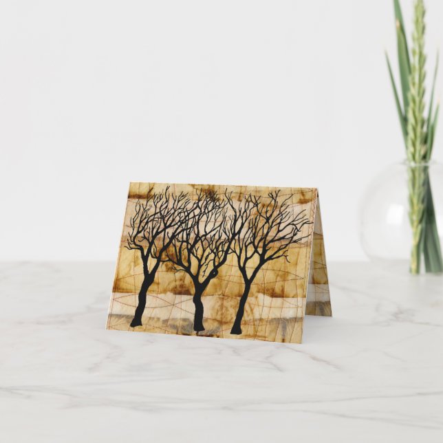 Carte Arbres d'hiver sur l'arrière - plan de sachet à (Devant)