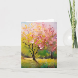 Carte Arbres fleuris aquarelle personnalisables