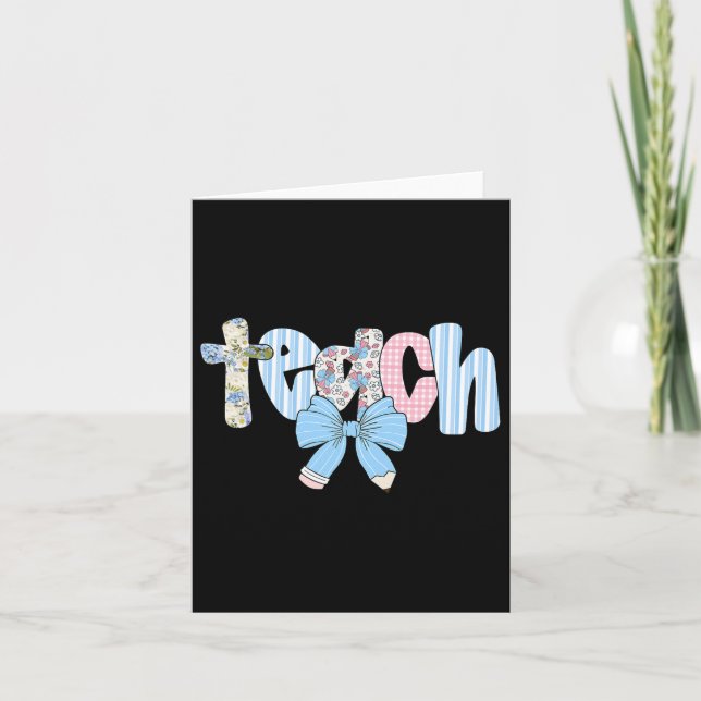 Carte Arc Coquette Enseigner Enseignant Heureux Premier  (Devant)