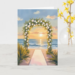 Carte Arc de mariage de plage aquarelle florale