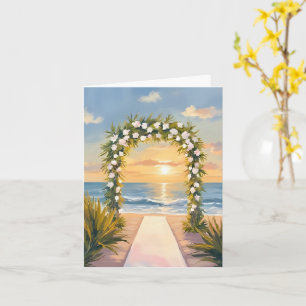 Carte Arc de mariage de plage aquarelle florale