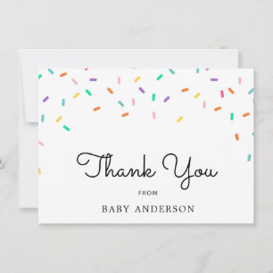 Carte Arc en arc-en-ciel arrose le Merci bébé