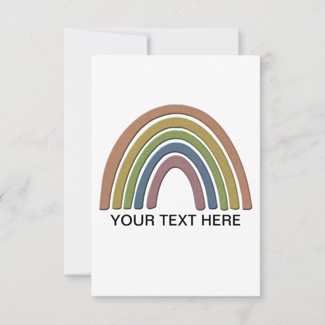 Carte Arc-en-ciel avec Faux Rustic Paper Texture (Devant)