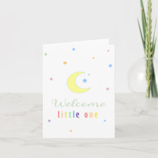 Carte Arc-en-ciel Bienvenue Petit Lune et Étoiles