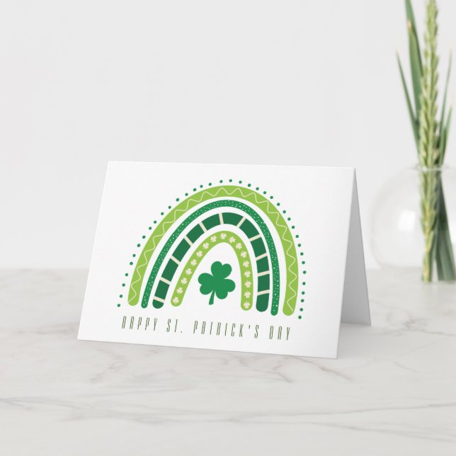 Carte Arc en ciel de St. Patrick | Happy Whimsical Shamr (Devant)