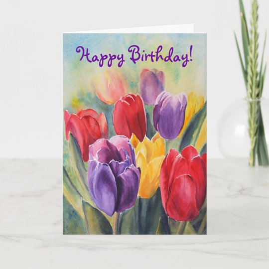 Carte Arc En Ciel De Tulipe Joyeux Anniversaire Zazzle Ca