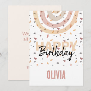 Carte Arc-en-ciel mignon avec éclaboussure des lacs Aqua