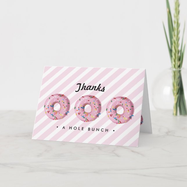 Carte Arc-en-ciel rose saupoudrer le Merci de Donut (Devant)