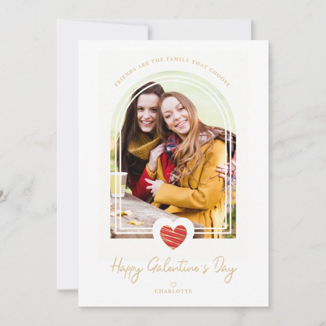 Carte Arch Effect Red Heart Friends Happy Galentine's  (Devant)
