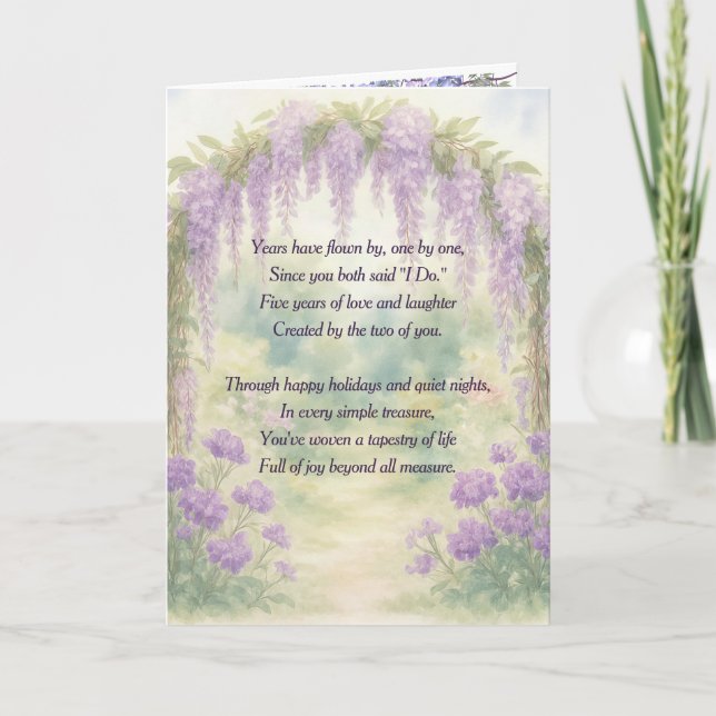 Carte Arche de la Wisteria 5e Anniversaire dans un jardi (Devant)