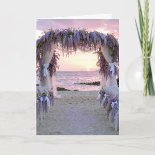 Carte Arche de mariage en glycine sur la plage
