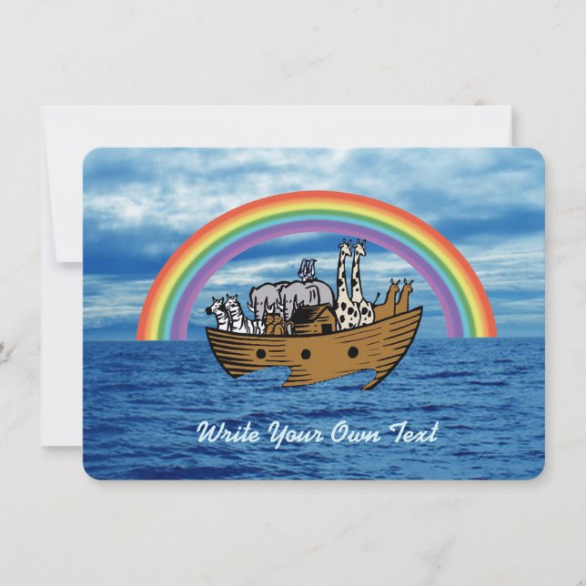 Carte Arche et arc-en-ciel de Noé - Écrivez votre propre (Devant)