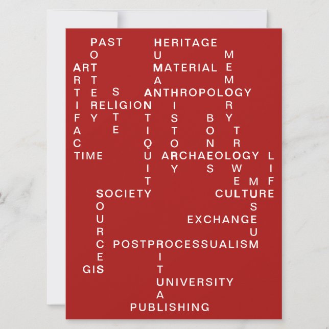 Carte Archéologie rouge et anthropologie Mot-croisé Puzz (Devant)