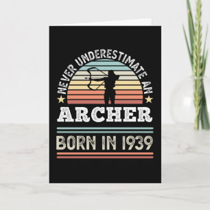 Carte Archer né 1939 90e anniversaire tir à l'arc cadeau
