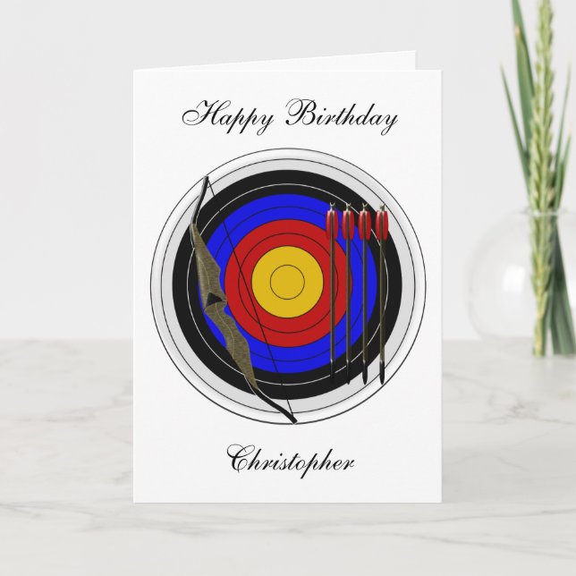 Carte Archery design Just Add Name Birthday (Devant)