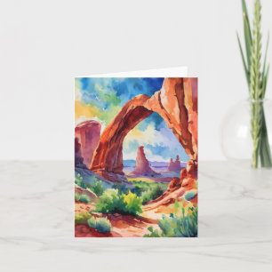 Carte Arches Parc National Utah Watercolor