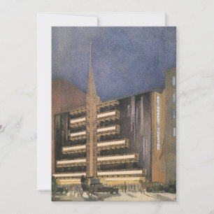 Carte Architecture Art Déco vintage, Bâtiment à New York