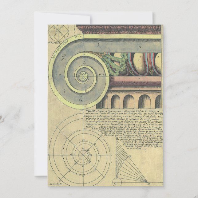 Carte Architecture vintage ; Capital Volute par Vignola (Devant)