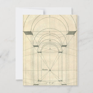 Carte Architecture vintage, perspective d'arc de la Rena