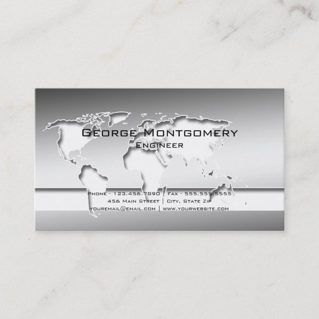 Carte argentée professionnelle du monde (Devant)