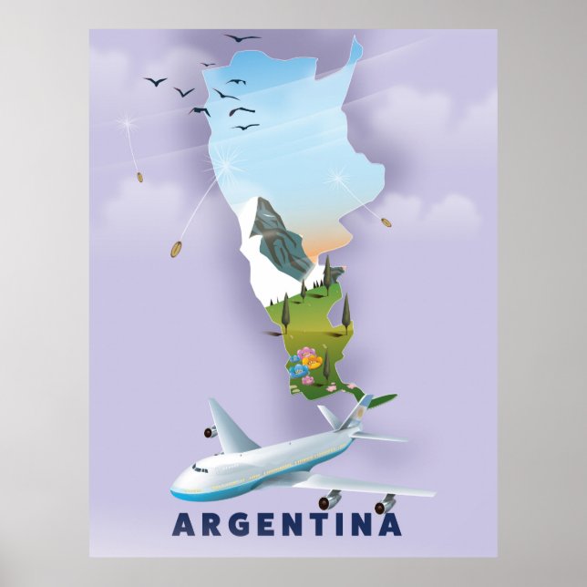 Carte Argentine poster Voyage (Devant)