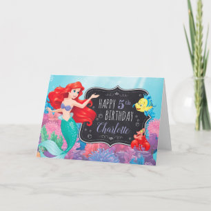 Carte Ariel   La Petite Sirène   Chalkboard Anniversaire